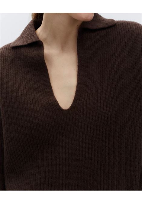 ALYSI  Womens V-Neck Knit Sweater ALYSI |  | 265465A5236CHOCO