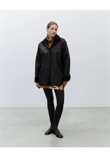 ALYSI Genuine Leather Jacket with Shearling Collar  Regular Fit ALYSI |  | 265922A5222NE