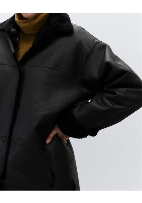 ALYSI Genuine Leather Jacket with Shearling Collar  Regular Fit ALYSI |  | 265922A5222NE