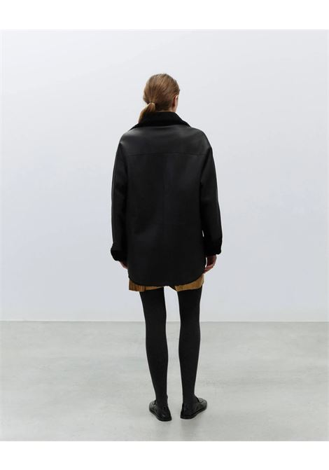 ALYSI Genuine Leather Jacket with Shearling Collar  Regular Fit ALYSI |  | 265922A5222NE