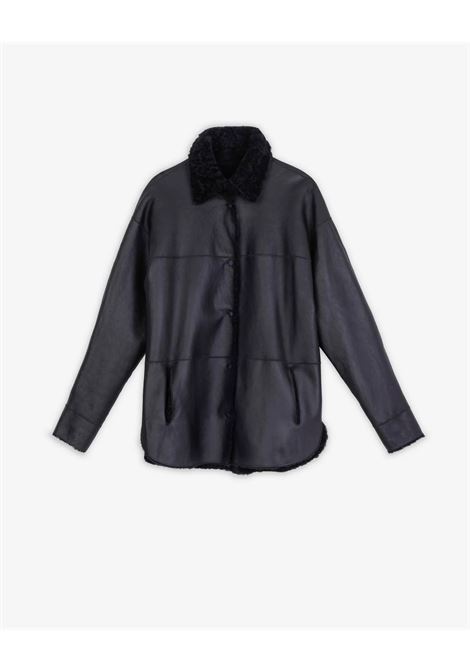 ALYSI Genuine Leather Jacket with Shearling Collar  Regular Fit ALYSI |  | 265922A5222NE