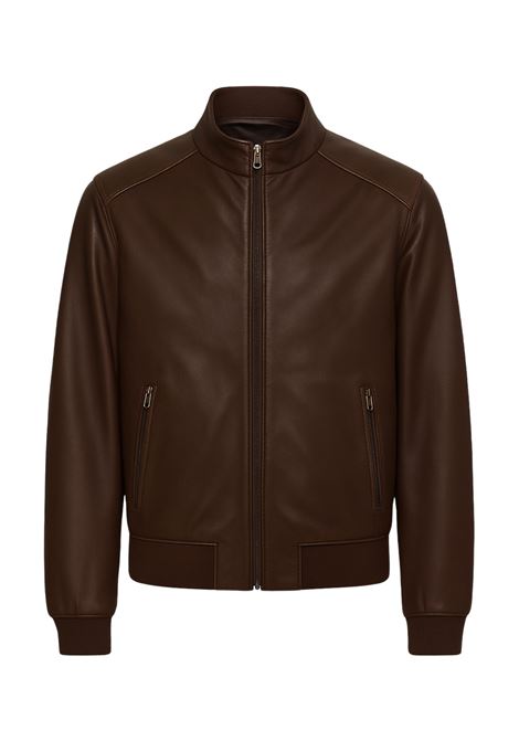 Giubbotto in Pelle Marrone Uomo BARBA  Bomber Elegante in Vera Pelle BARBA | Giubbotti | DAKOTA29