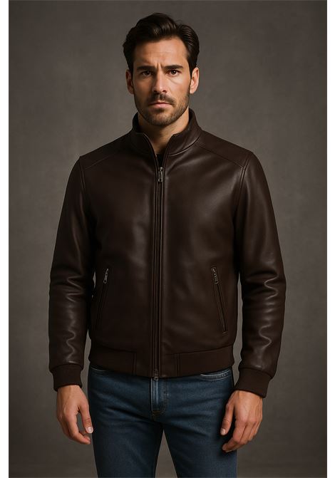 Giubbotto in Pelle Marrone Uomo BARBA  Bomber Elegante in Vera Pelle BARBA | Giubbotti | DAKOTA29
