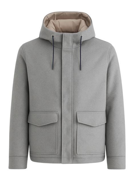 Barba Uomo Giaccone Grigio Perla LIAM/70  Giubbotto Invernale in Lana Tecnica BARBA | Giubbotti | LIAM70