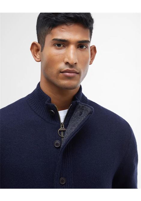 Maglione con Zip Patch in Pura Lana dAgnello by Barbour BARBOUR | Maglieria | MKN0731NY91