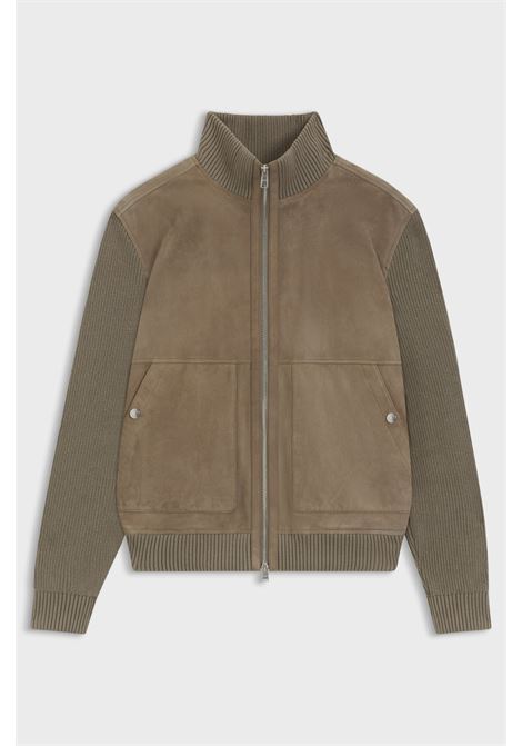 BOSS Suede Leather Jacket with Cotton Blend Sleeves  Refined Hybrid Style BOSS |  | 5054767324500245