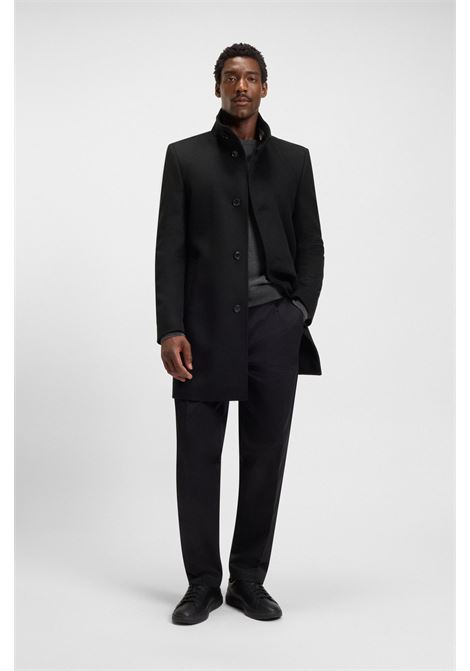 BOSS Slim Fit Wool and Cashmere Coat  Modern Elegance with Stand Collar BOSS |  | 5055107800100001