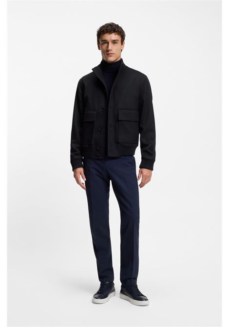 BOSS Wool and Cashmere Blouson Coat  Modern Elegance with Knitted Details BOSS |  | 5055109140400404