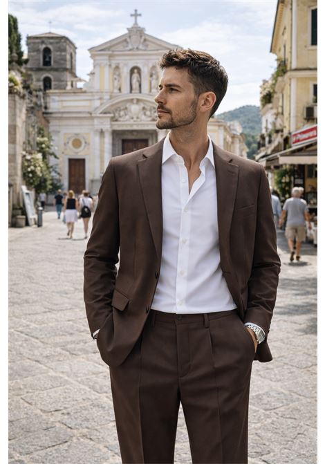 Briglia 1949 Portofinos Trousers in Virgin Wool Fleece - Brown Color BRIGLIA |  | 400100146
