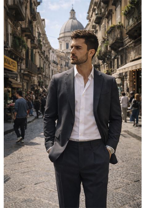 Briglia 1949 Portofinos Trousers in Virgin Wool Fleece - Dark Grey Color BRIGLIA |  | 40010080