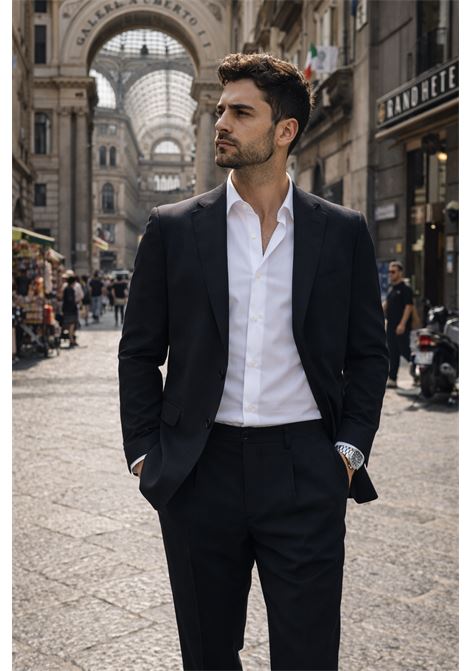 Briglia 1949 Portofinos Trousers in Stretch Virgin Wool Fleece - Black Color BRIGLIA |  | 40012010