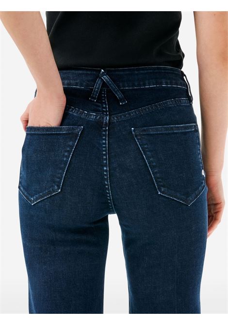 Women's High Rise Flare Jeans Deep Blue Eco Stone Wash CYCLE |  | 452P55183