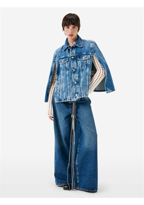 Women's Super Wide Leg Low Waist Jeans Navy Blue Stone Wash CYCLE |  | 452P55707