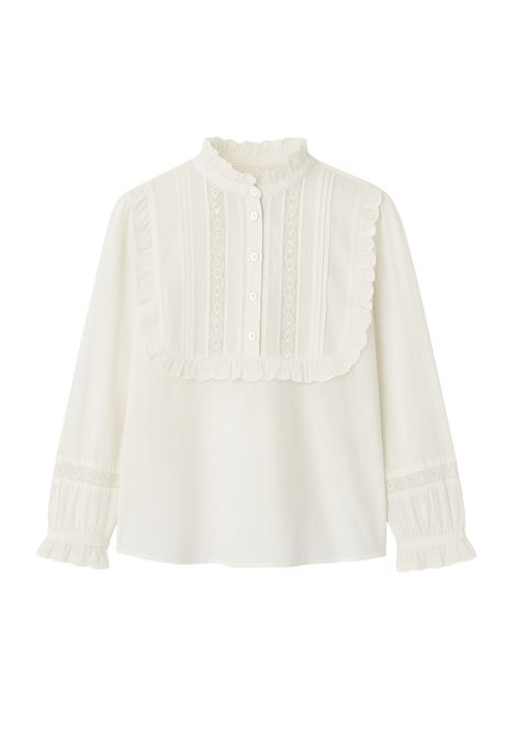 Des Petits Hauts Sothis Écru Cotton Voile Blouse Des Petits Hauts |  | 1H250417ECRU