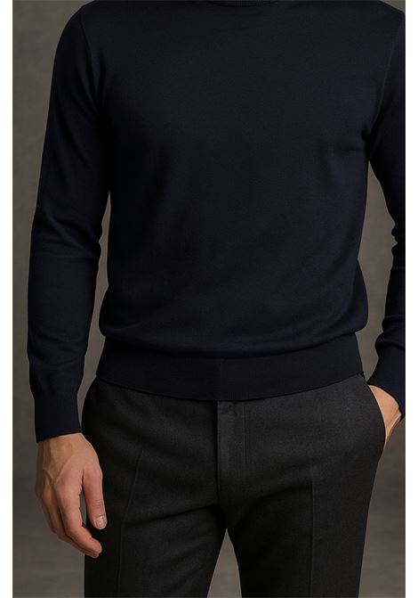 Dolcevita Uomo FEDELI Derby Special in Lana 140  Blu Navy FEDELI | Maglieria | MU0079816