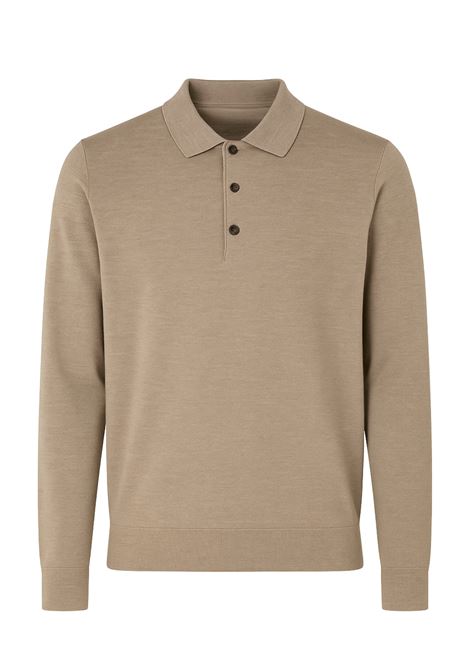 Polo Uomo FEDELI Sportman Manica Lunga in Merino Light Fast  Grigio Tortora/beige FEDELI | Maglieria | MU0F703080