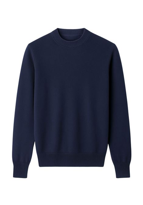 FEDELI Mens Aragosta 8 Sweater in Merino Light Fast  Navy Blue FEDELI |  | MU0F720380