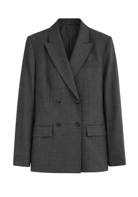 Giacca Doppiopetto Donna Grifoni in Lana Vergine Antracite  Made in Italy GRIFONI | GIACCHE | 234051/16009