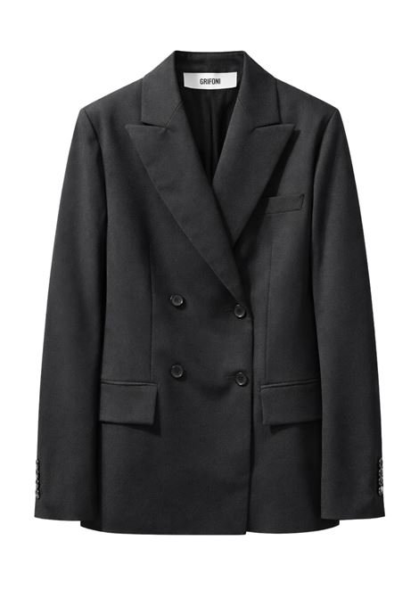 Grifoni Womens Black Double-Breasted Blazer GRIFONI |  | 234051/15003