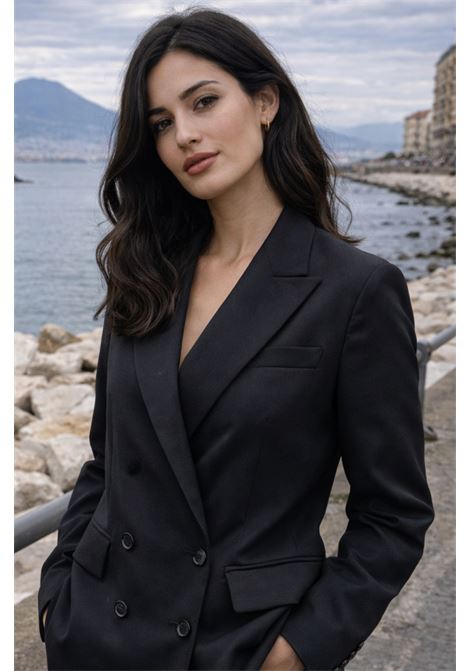 Grifoni Womens Black Double-Breasted Blazer GRIFONI |  | 234051/15003