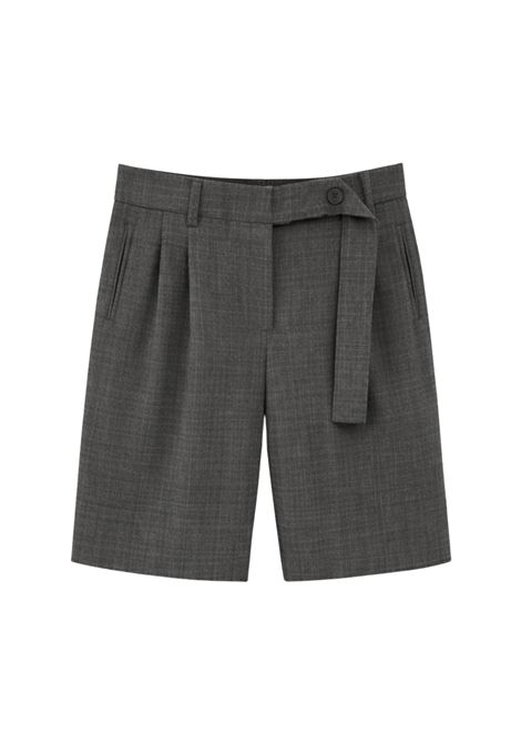 Grifoni womens high-waisted grey mélange tailored bermuda shorts GRIFONI |  | 240075/16009