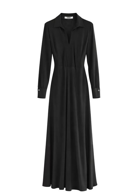 Abito lungo nero Grifoni in seta e acetato Made in Italy GRIFONI | ABITI | 270223/7003