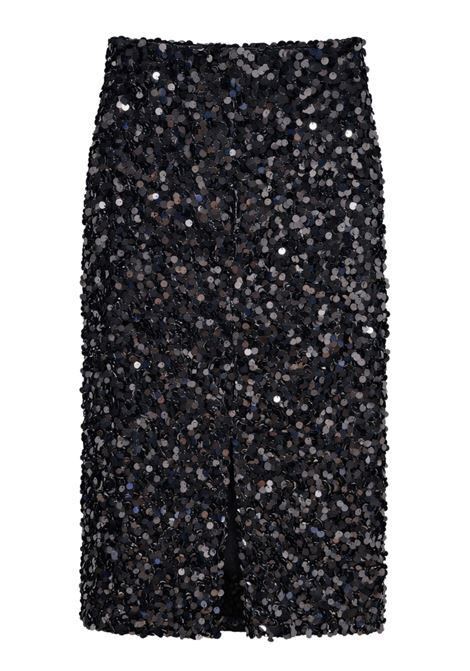 Gonna a Tubino in Paillettes Nere JUCCA JUCCA | Gonne | J4215048/34003
