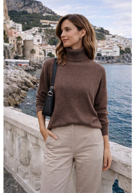 JUCCA Womens Turtleneck Knit Sweater  Hazelnut Color JUCCA |  | J4251028/125050