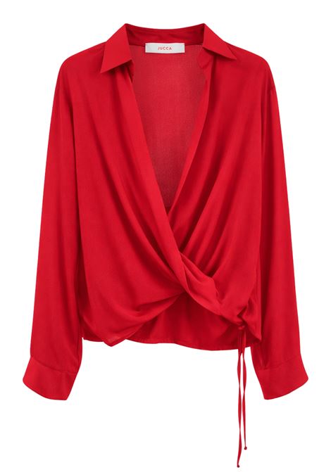 Camicia incrociata JUCCA da donna in rosso intenso JUCCA | CAMICIE | J4252221/07907