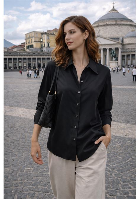 Camicia Nera Basica JUCCA in Tessuto Fluido JUCCA | CAMICIE | J42522222/07003