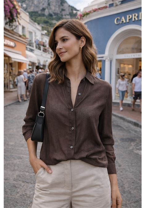 Camicia JUCCA Donna in Creponne Colore Cacao JUCCA | CAMICIE | J4252237/191628