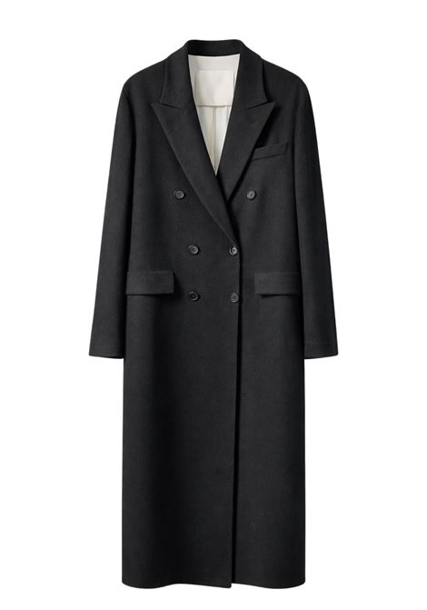 Cappotto doppiopetto in flanella nera JUCCA | CAPPOTTI | J4256044/08003