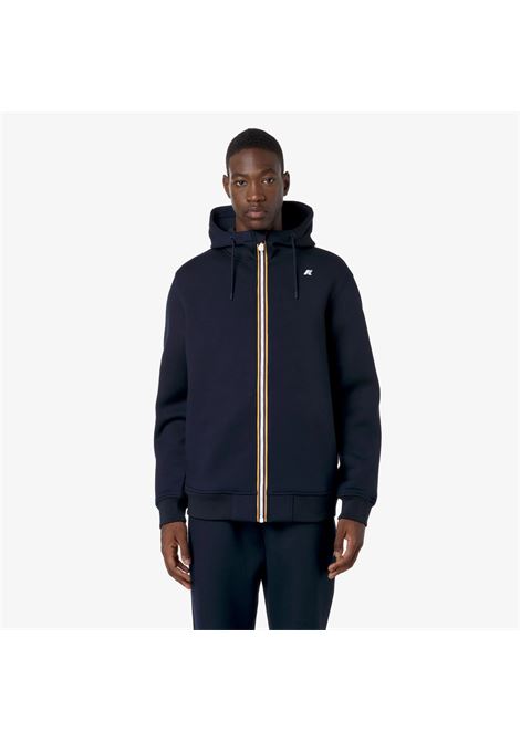 Giacca Rainer Spacer Fleece Blu con Cappuccio K-WAY | Giubbotti | K2141DWK89