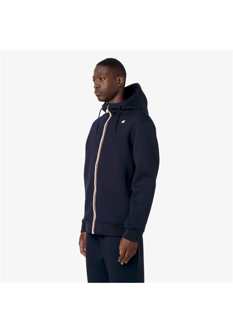 Giacca Rainer Spacer Fleece Blu con Cappuccio K-WAY | Giubbotti | K2141DWK89