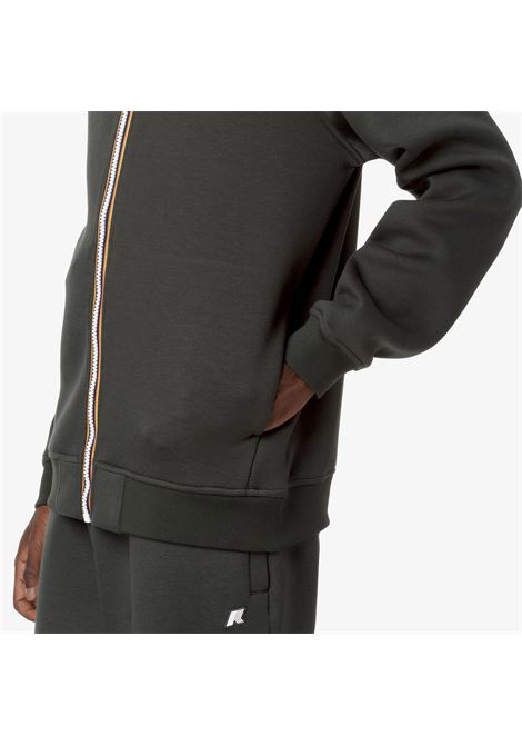 Giacca Rainer Spacer Fleece Green Blackish con Cappuccio K-WAY | Giubbotti | K2141DWWMR
