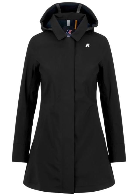 Mathy Bonded Womens 3/4 Waterproof Jacket with Detachable Hood K-WAY |  | K2148BWA3C