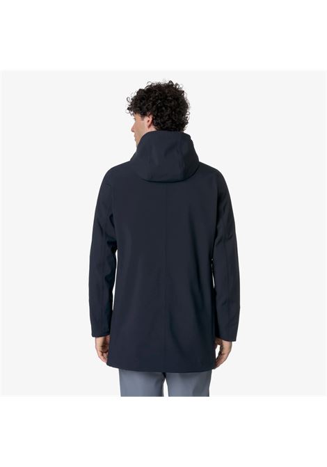 K-Way Marlyn Bonded Long Mens Jacket K7126UW  Deep Blue with Insulating Layers K-WAY |  | K7126UWA2B