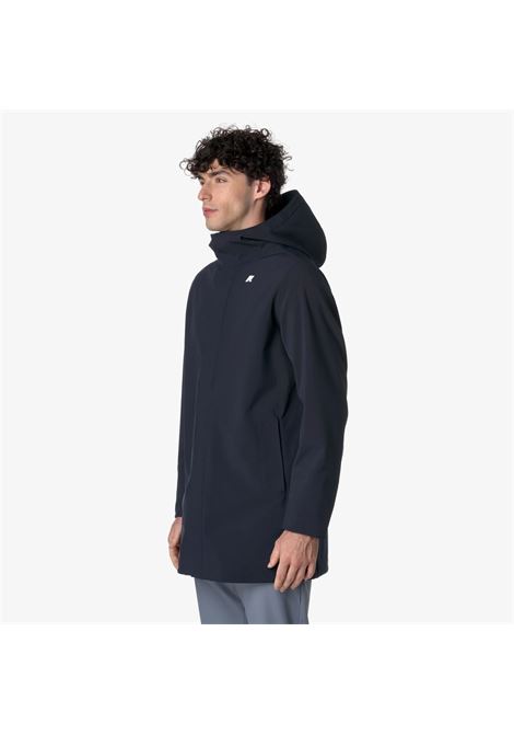 K-Way Marlyn Bonded Long Mens Jacket K7126UW  Deep Blue with Insulating Layers K-WAY |  | K7126UWA2B