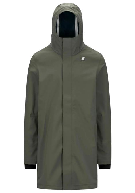 K-Way Marlyn Bonded Long Mens Jacket K7126UW  Green and Blue with Insulating Layers K-WAY |  | K7126UWAF0