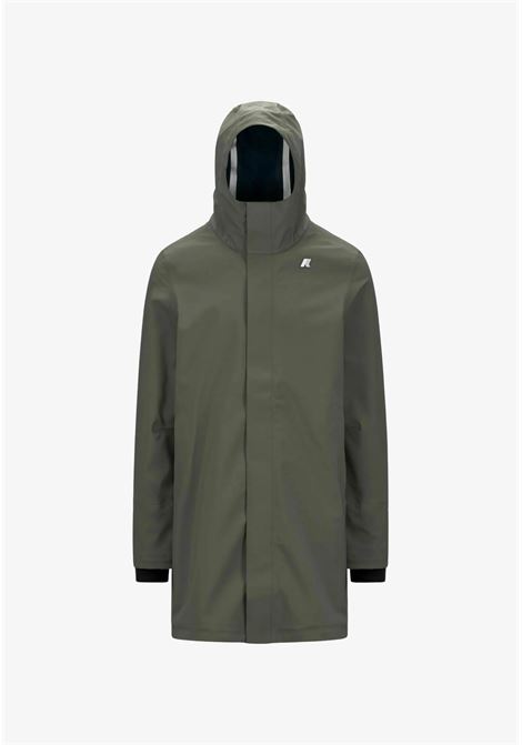K-Way Marlyn Bonded Long Mens Jacket K7126UW  Green and Blue with Insulating Layers K-WAY |  | K7126UWAF0