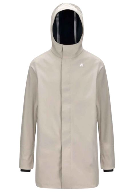 K-Way Marlyn Bonded Long Mens Jacket K7126UW  Beige Cashmere and Blue with Insulating Layers K-WAY |  | K7126UWB2A