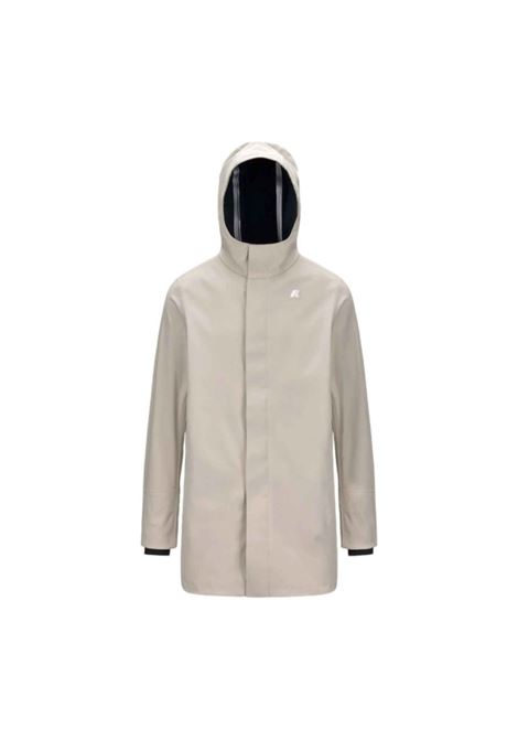 K-Way Marlyn Bonded Long Mens Jacket K7126UW  Beige Cashmere and Blue with Insulating Layers K-WAY |  | K7126UWB2A
