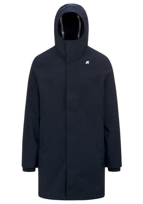 K-Way Thomas Bonded Mens Long Waterproof Jacket  Deep Blue with Insulating Layer K-WAY |  | K7126WWA2B