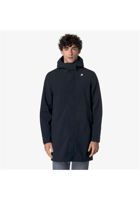K-Way Thomas Bonded Mens Long Waterproof Jacket  Deep Blue with Insulating Layer K-WAY |  | K7126WWA2B