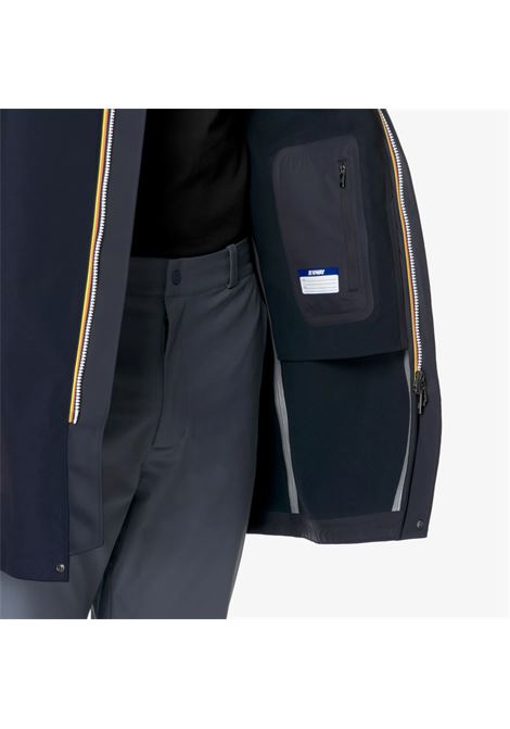 K-Way Thomas Bonded Mens Long Waterproof Jacket  Deep Blue with Insulating Layer K-WAY |  | K7126WWA2B