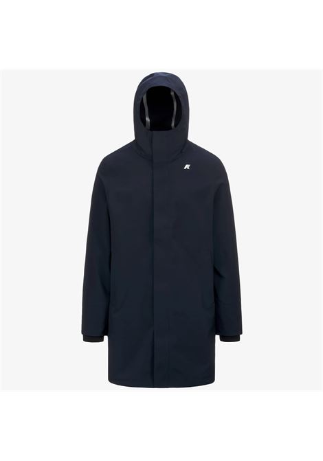 K-Way Thomas Bonded Mens Long Waterproof Jacket  Deep Blue with Insulating Layer K-WAY |  | K7126WWA2B