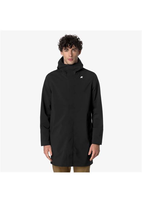 K-Way Thomas Bonded Mens Long Waterproof Jacket  Black and Blue with Insulating Layers K-WAY |  | K7126WWA3C