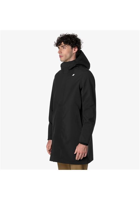 K-Way Thomas Bonded Mens Long Waterproof Jacket  Black and Blue with Insulating Layers K-WAY |  | K7126WWA3C