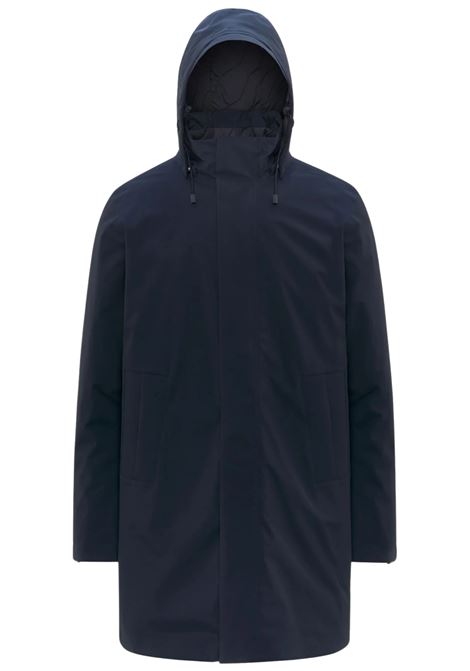 K-Way Thomal Bonded Padded Mens Jacket  Deep Blue 3/4 Winter Padded Coat K-WAY |  | K7136IWAR0