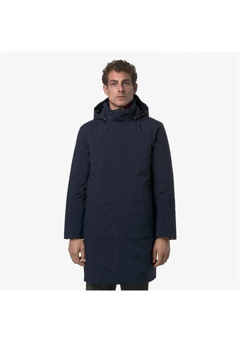 K-Way Thomal Bonded Padded Mens Jacket  Deep Blue 3/4 Winter Padded Coat K-WAY |  | K7136IWAR0
